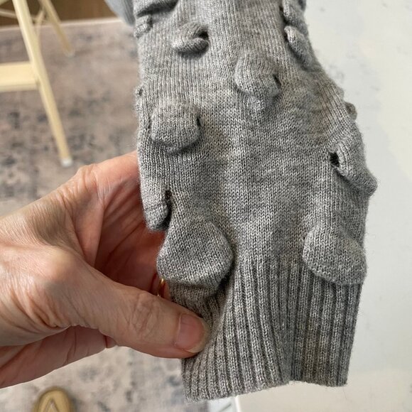 Alberto Makali Designer 2 Pce Floral Wool Acrylic Sweater & Scarf Grey Blu Sz M - Picture 4 of 13